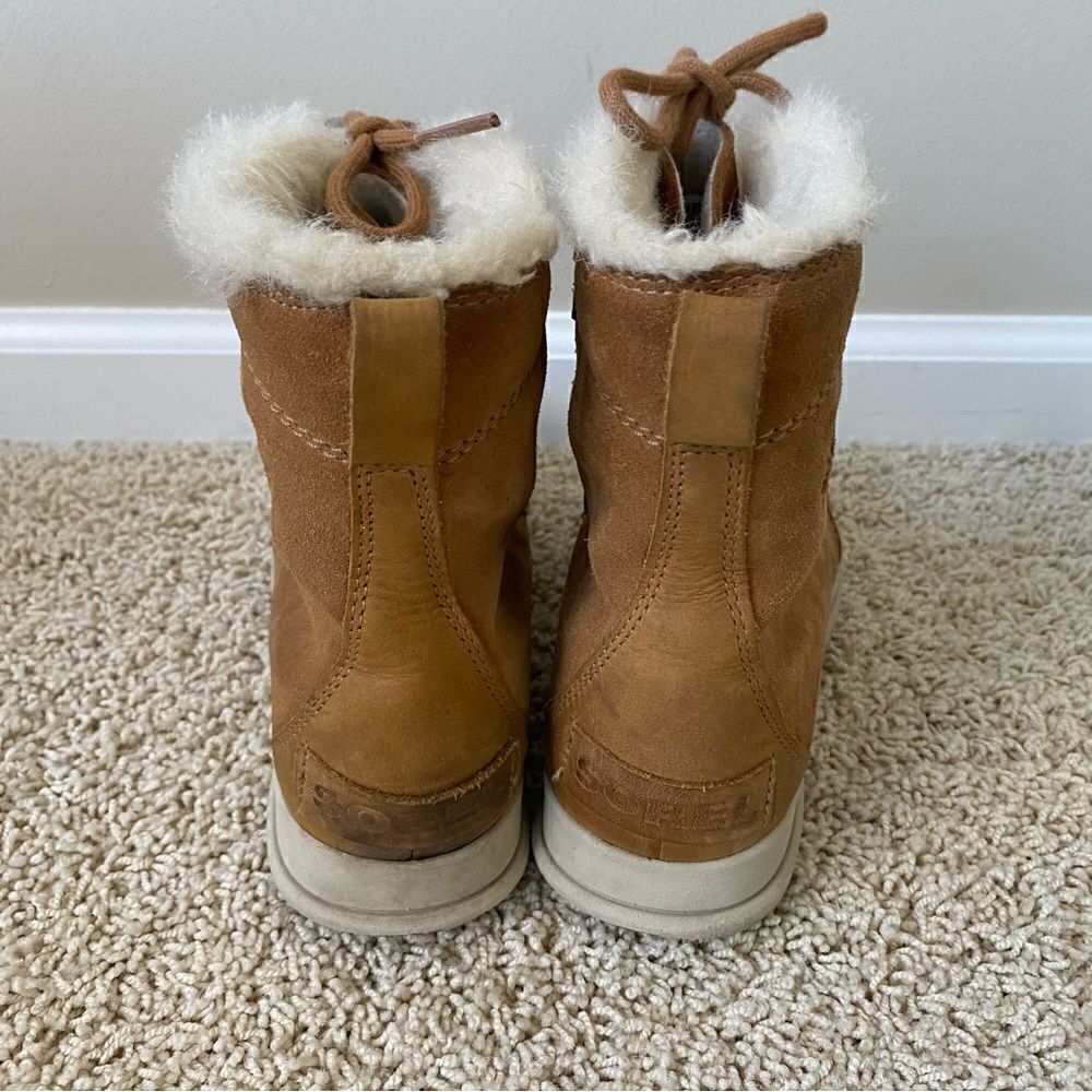Sorel Joan Explorer Kinetic Snow Boots Camel Tan Brown 7 - Picture 3 of 5